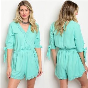 NWT Mint Lace Short Romper Various Sizes